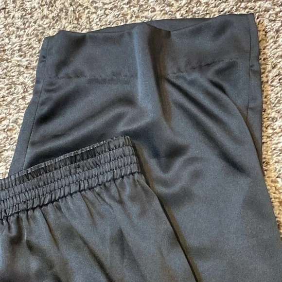 Vintage Breckenridge High Waisted Silky Polyester Black Pleated Front Pants - Picture 6 of 9